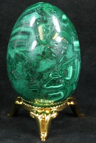 Stunning Polished Malachite Egg - Congo #34653
